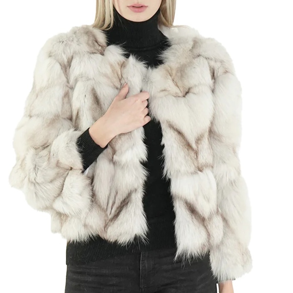 192. NWT WOMENS SHERRILL & BROS. M PATRICIA GENUINE FOX JACKET